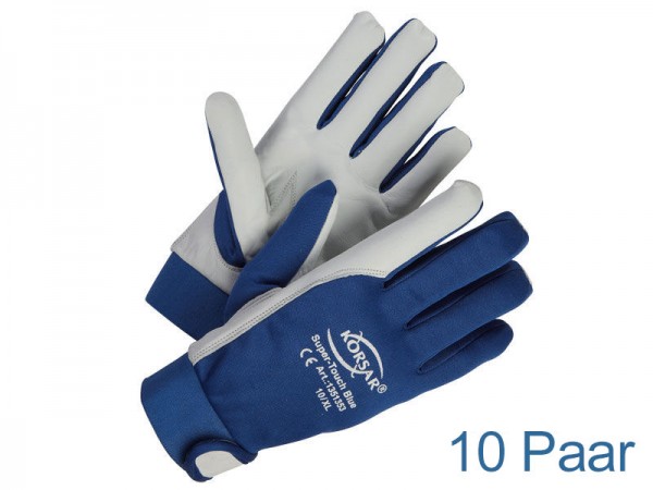 Mechaniker-Handschuhe Leder - KORSAR® Super-Touch Größe 9 / L - 10 Paar