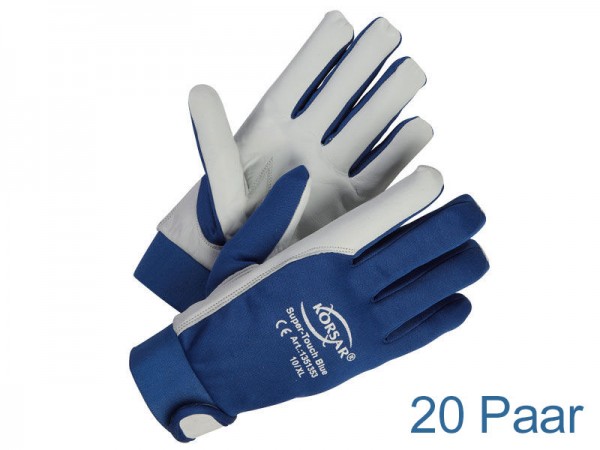 Mechaniker-Handschuhe Leder - KORSAR® Super-Touch Größe 9 / L - 20 Paar