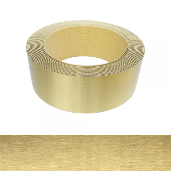 Umleimer, Kantenumleimer - Metalloptik gold, gebürstet, ABS - 42 mm x 25 m