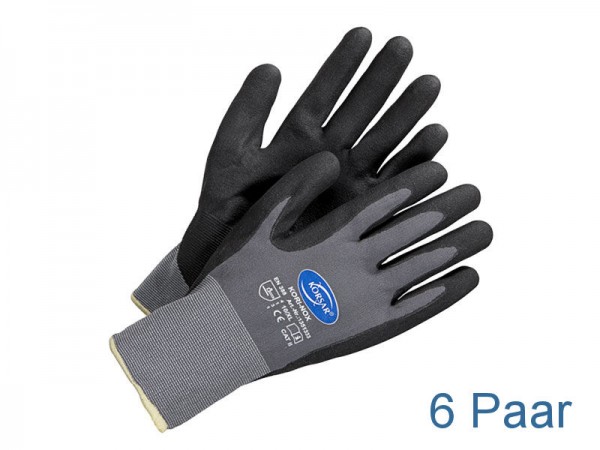 Nitril Handschuhe - grau / schwarz - KORSAR® Kori-Nox Größe 10 / XL - 6 Paar